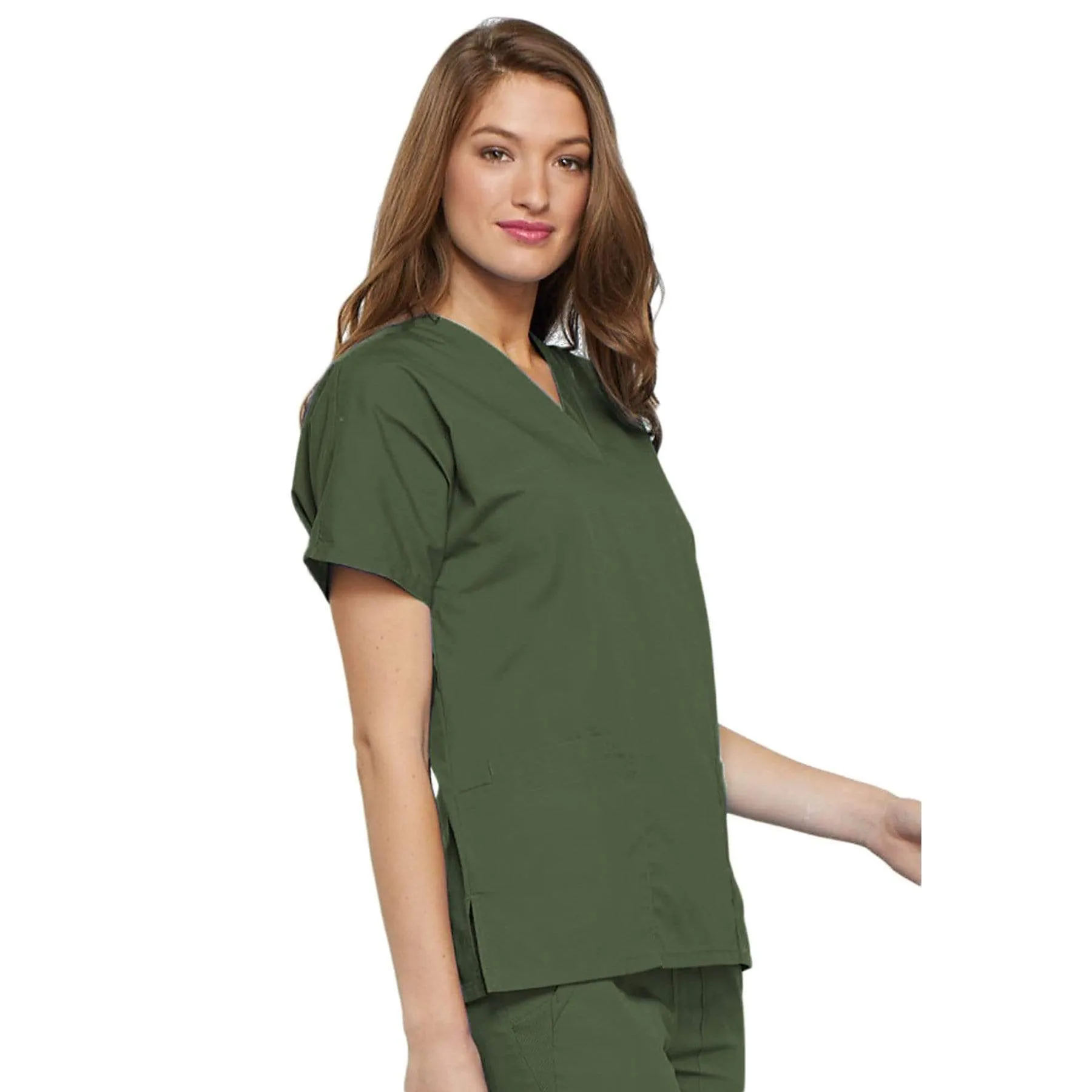Cherokee Workwear 4700 Scrubs Top Womens V-Neck Olive