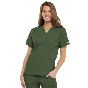 Cherokee Workwear 4700 Scrubs Top Womens V-Neck Olive