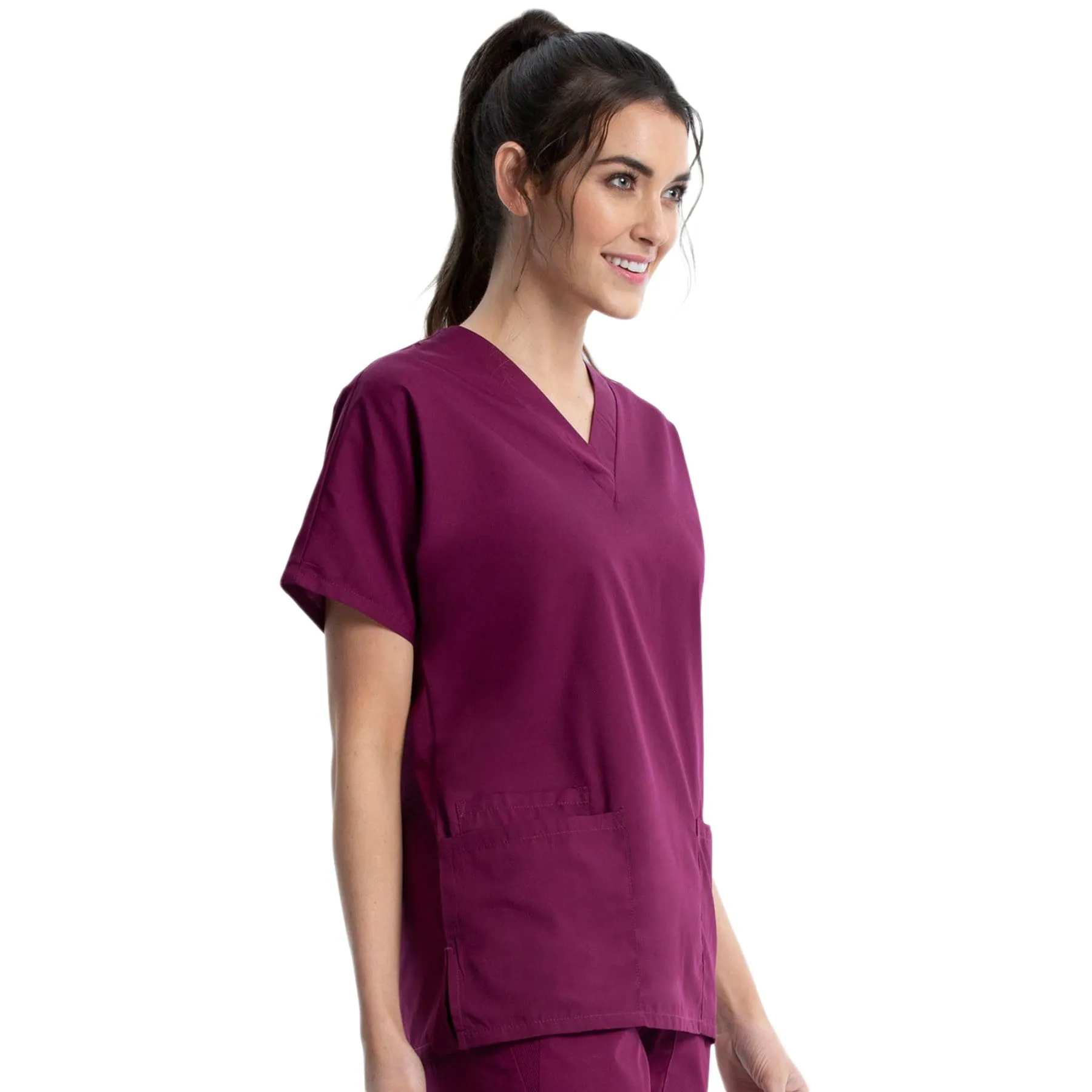 Cherokee Workwear 4700 Scrubs Top Womens V-Neck Wine