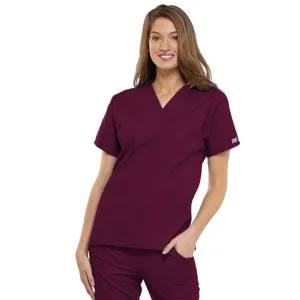 Cherokee Workwear 4700 Scrubs Top Womens V-Neck Wine