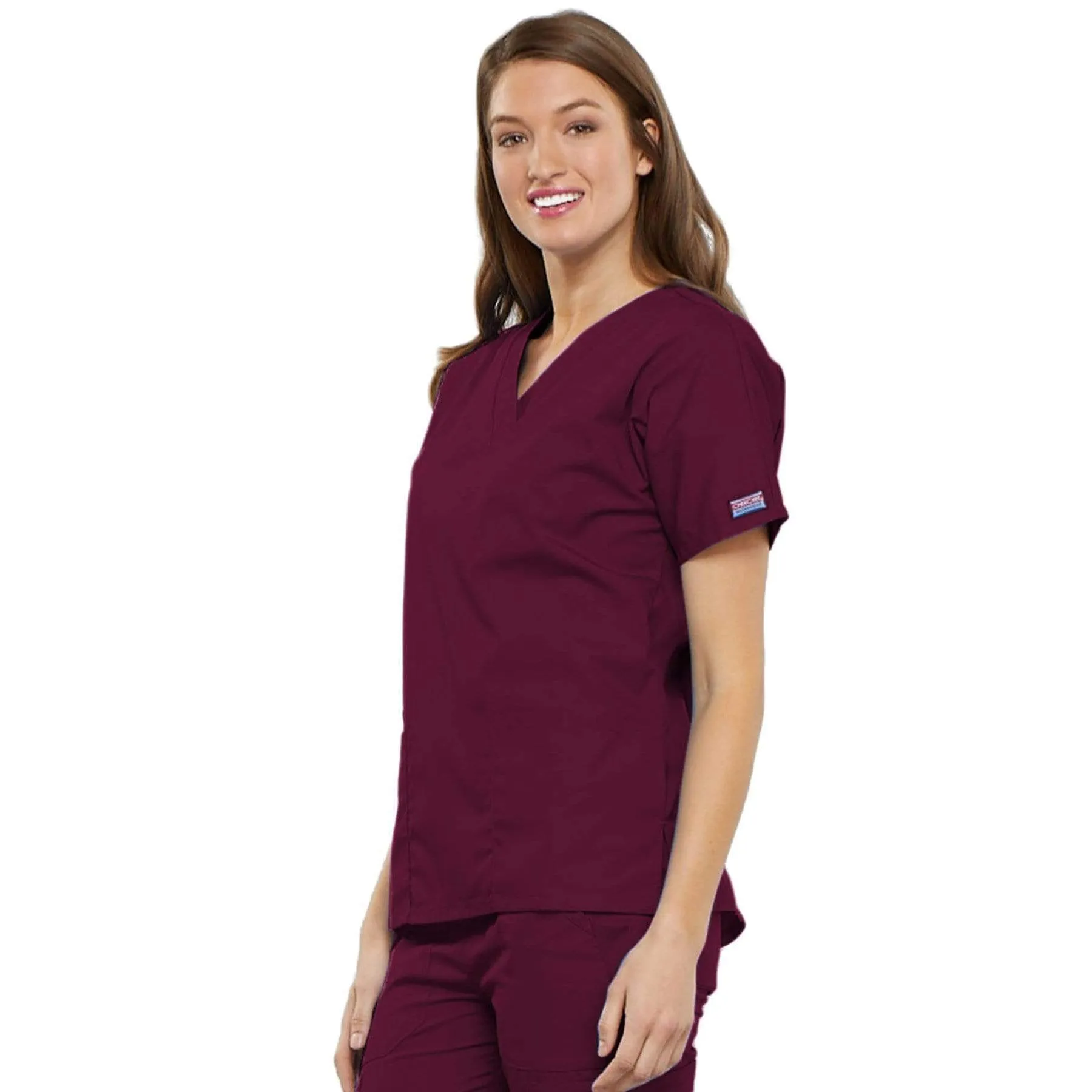 Cherokee Workwear 4700 Scrubs Top Womens V-Neck Wine