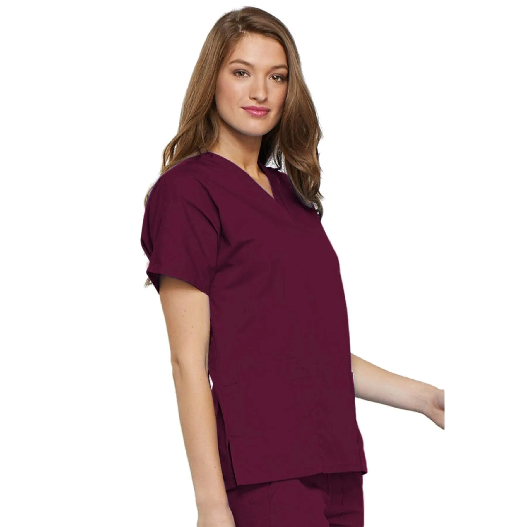 Cherokee Workwear 4700 Scrubs Top Womens V-Neck Wine