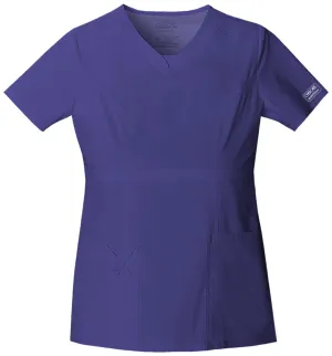 Cherokee Workwear Core Stretch 24703 Scrubs Top Womens V-Neck Grape