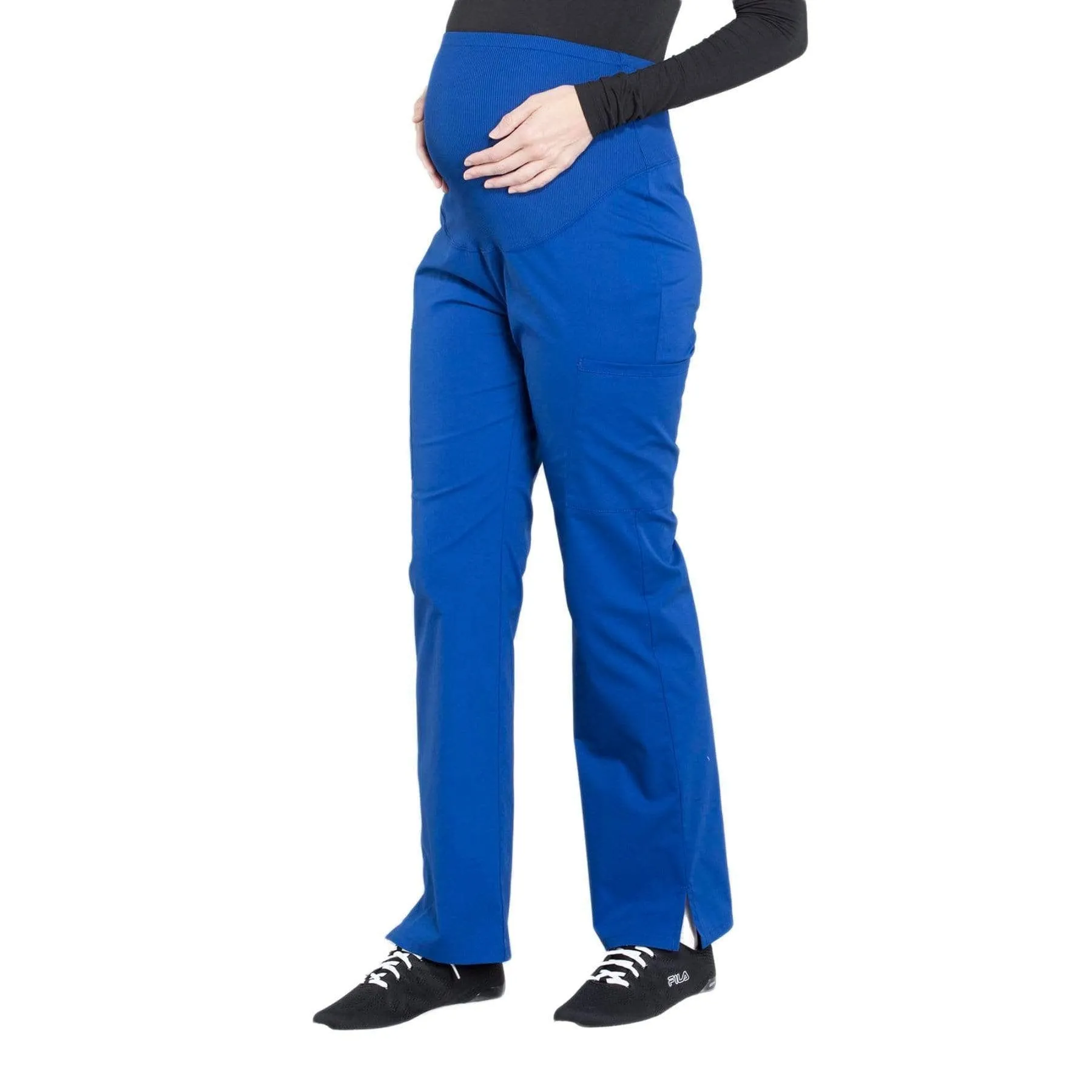 Cherokee Workwear Professionals WW220 Scrubs Pants Maternity Straight Leg Galaxy Blue