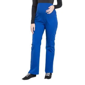 Cherokee Workwear Professionals WW220 Scrubs Pants Maternity Straight Leg Galaxy Blue