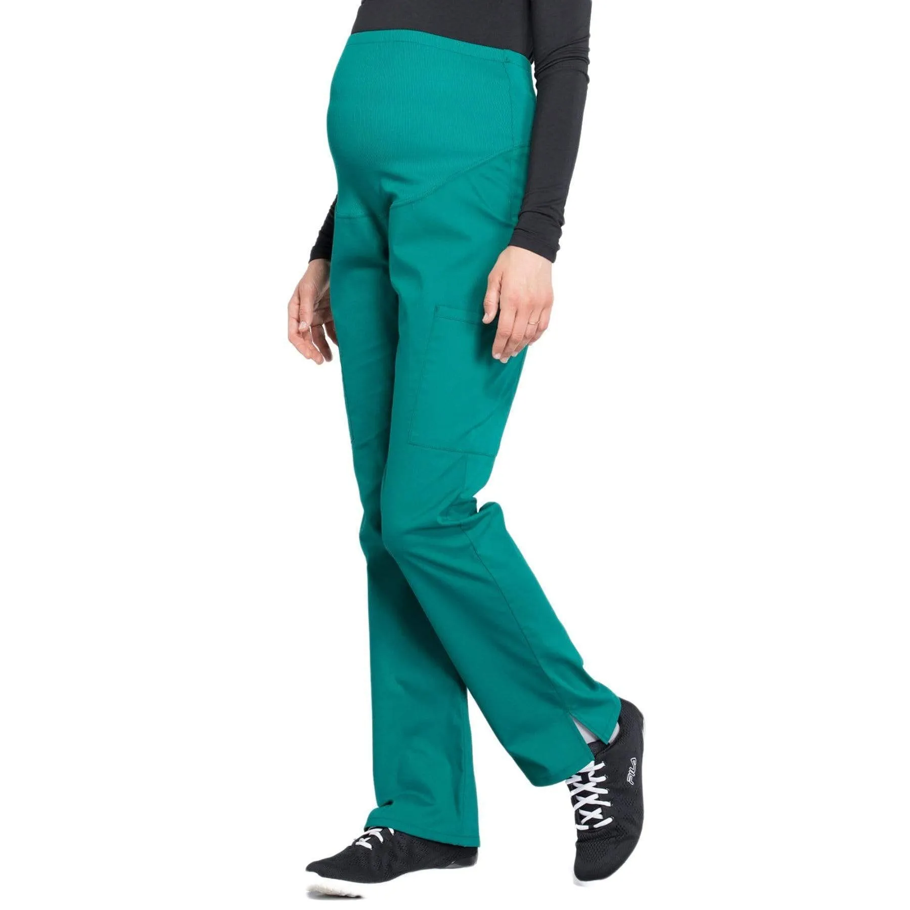 Cherokee Workwear Professionals WW220 Scrubs Pants Maternity Straight Leg Hunter Green