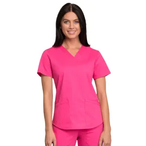 Cherokee Workwear Professionals WW665 Scrubs Top Womens V-Neck Electric Pink
