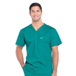Cherokee Workwear Professionals WW675 Scrubs Top Mens V-Neck Hunter Green