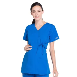 Cherokee Workwear Professionals WW685 Scrubs Top Maternity Mock Wrap Royal