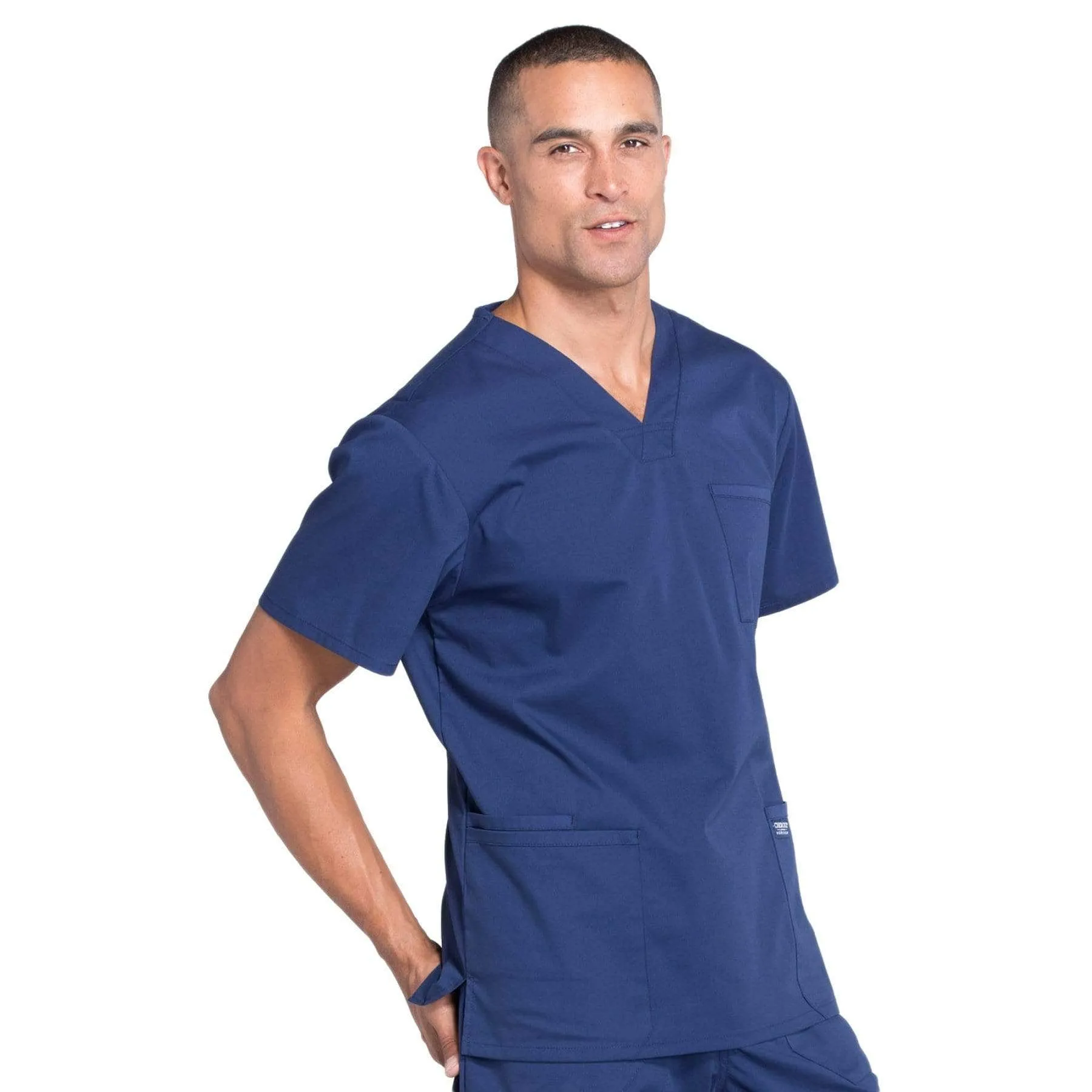 Cherokee Workwear Professionals WW695 Scrubs Top Mens V-Neck Navy