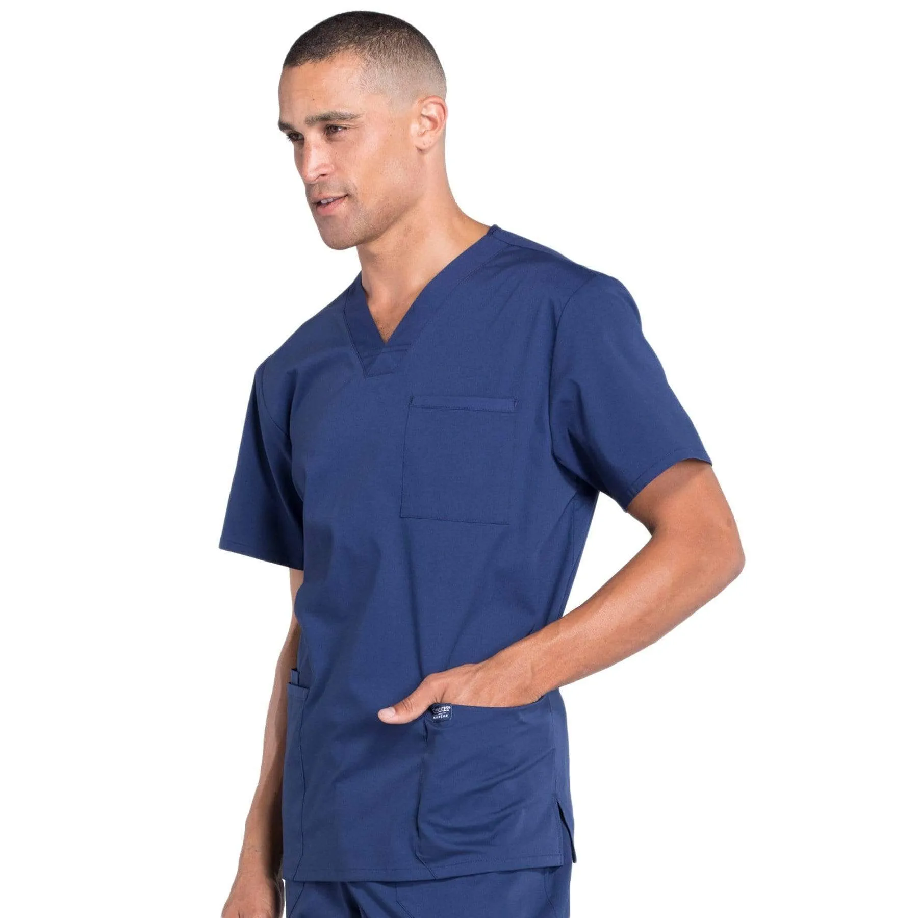 Cherokee Workwear Professionals WW695 Scrubs Top Mens V-Neck Navy