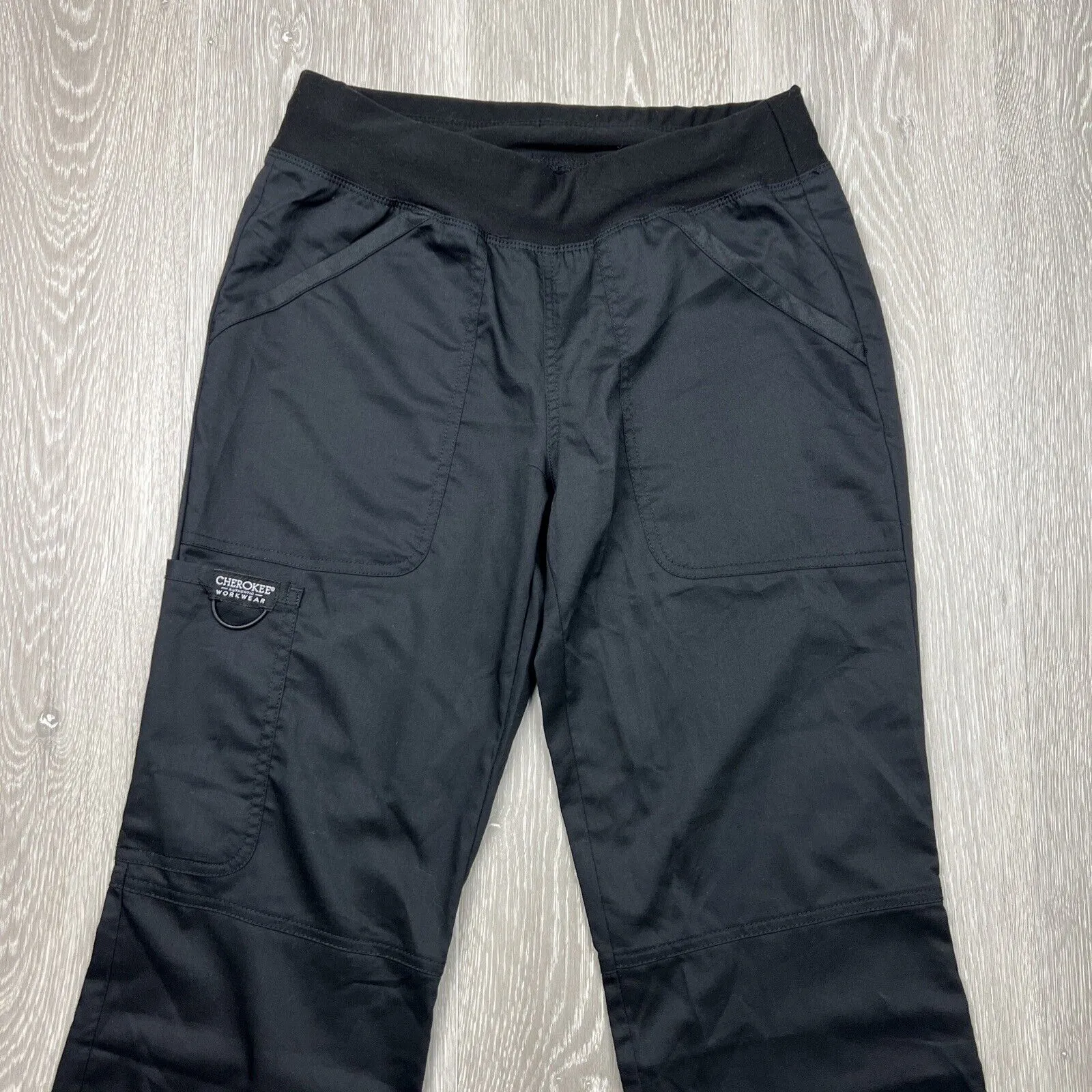 Cherokee Workwear Womens Black Cargo Pants Scrubs Size XS Petite