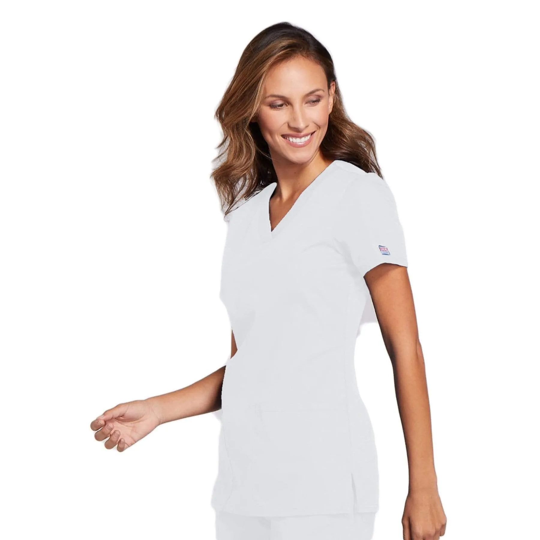 Cherokee Workwear WW645 Scrubs Top Womens V-Neck White