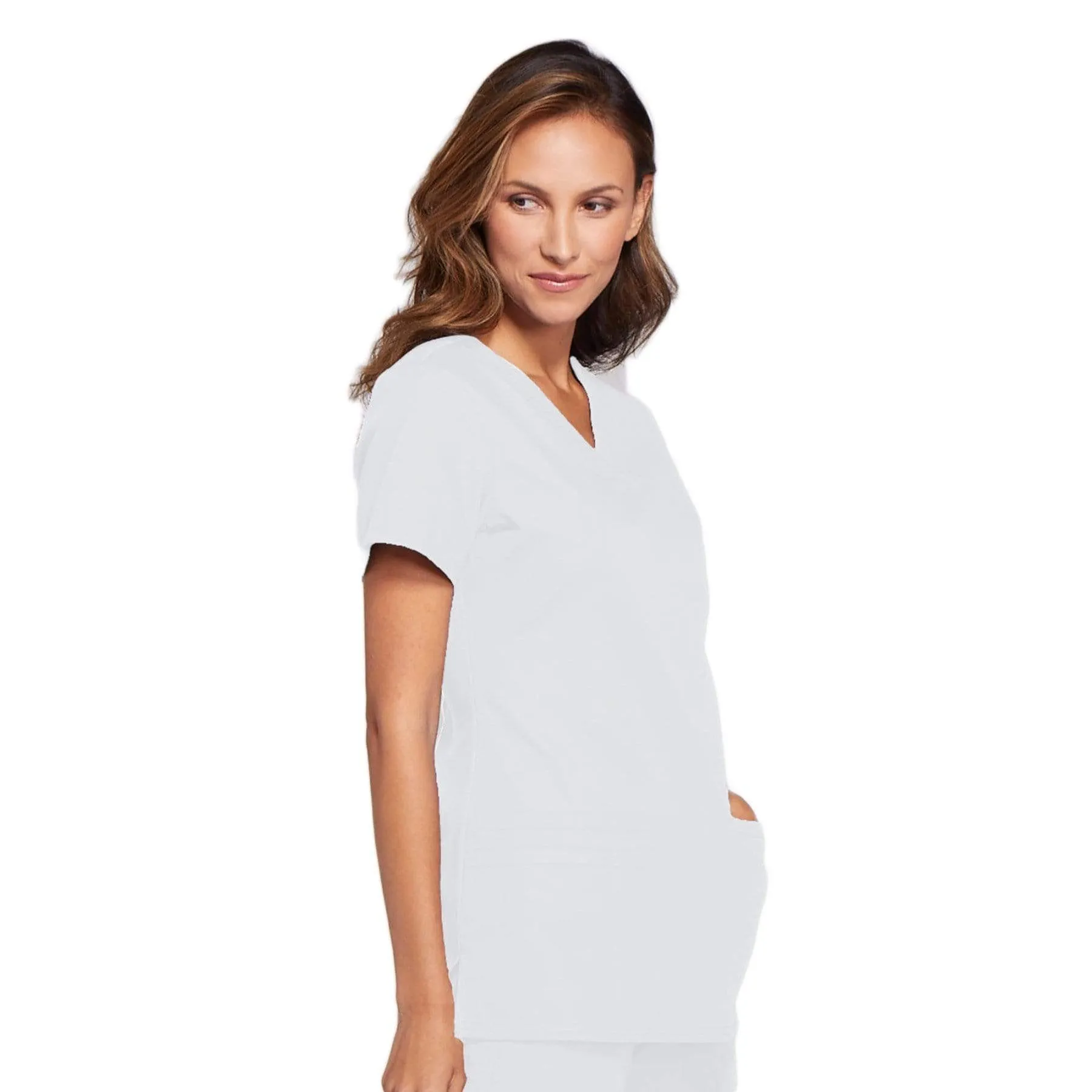 Cherokee Workwear WW645 Scrubs Top Womens V-Neck White