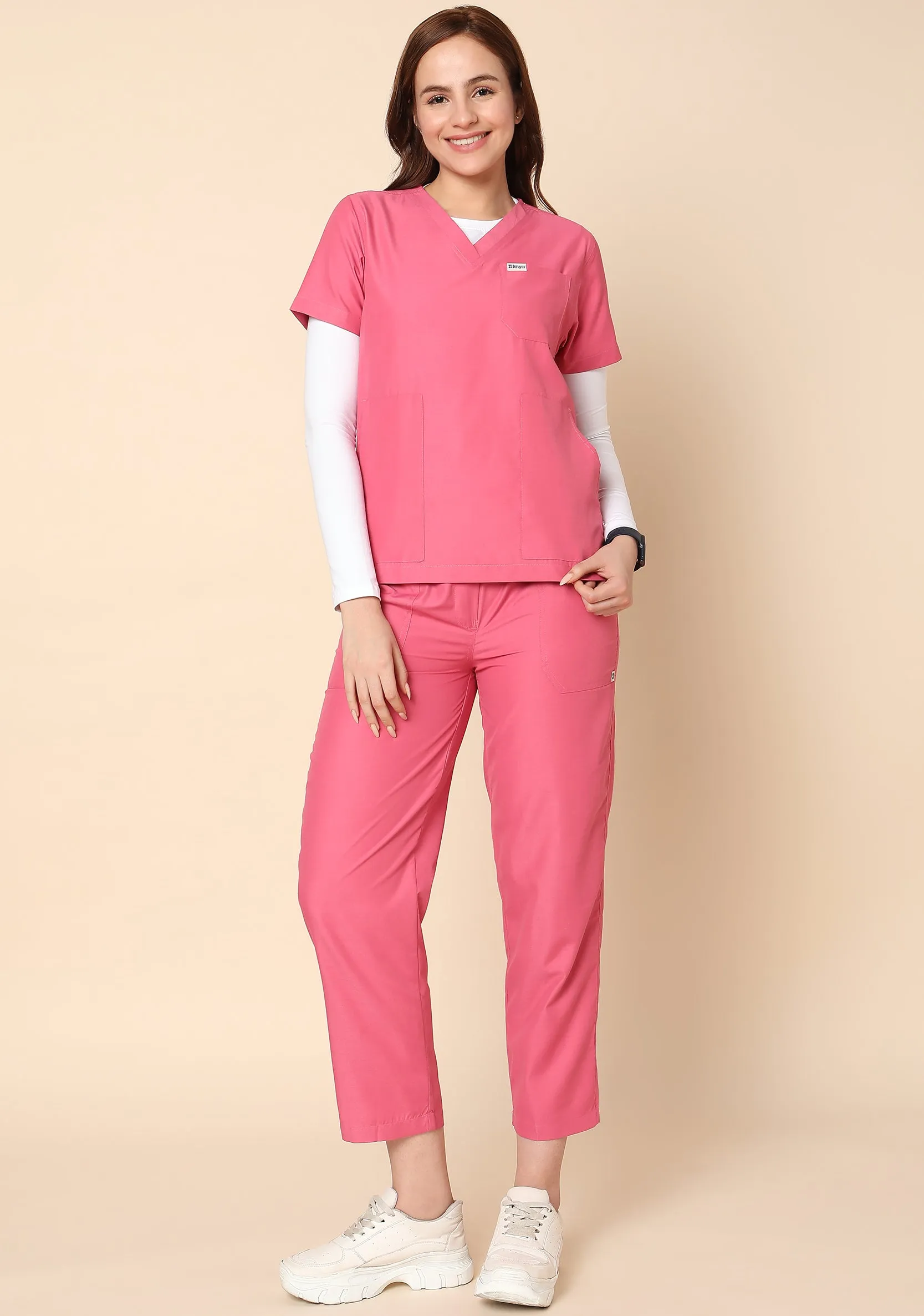 Classic Women's 5-Pocket (Hot Pink) Scrub