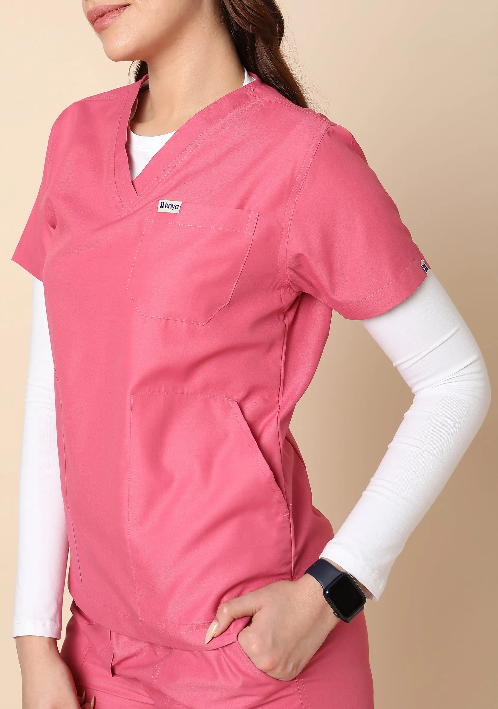 Classic Women's 5-Pocket (Hot Pink) Scrub