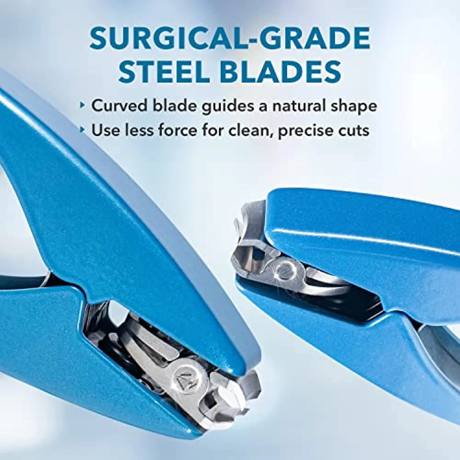 Clipperpro Omega Select Fingernail Clipper - Ergonomic Large Nail Clippers for Women & Men | Heavy-Duty Nail Cutters | Fingernail Clippers with Swivel Head (Blue Edition)