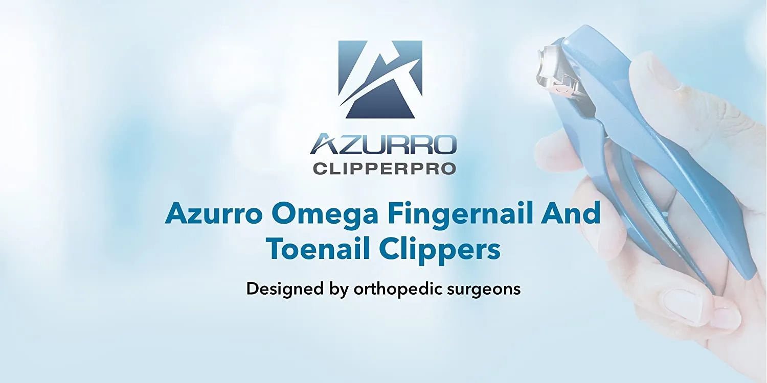 Clipperpro Omega Select Fingernail Clipper - Ergonomic Large Nail Clippers for Women & Men | Heavy-Duty Nail Cutters | Fingernail Clippers with Swivel Head (Blue Edition)