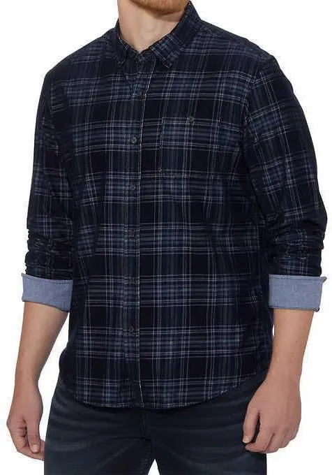 COPPER & OAK Men's Long Sleeve Plaid Corduroy Shirt
