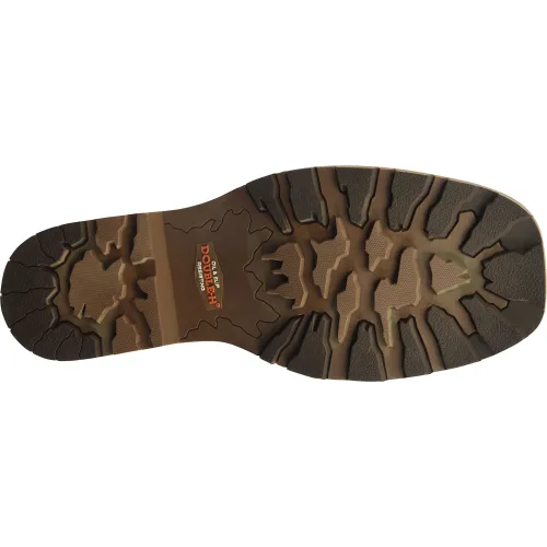 Double H Men's Abner 12" Sqr Toe Waterproof Western Work Boot - Brown - DH4353