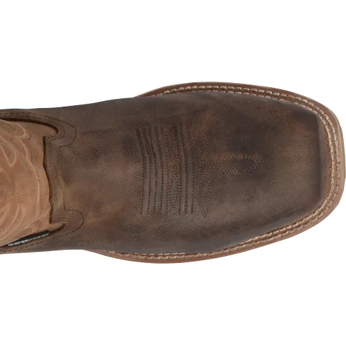 Double H Men's Abner 12" Sqr Toe Waterproof Western Work Boot - Brown - DH4353