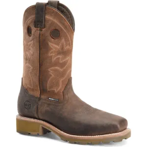 Double H Men's Abner 12" Sqr Toe Waterproof Western Work Boot - Brown - DH4353