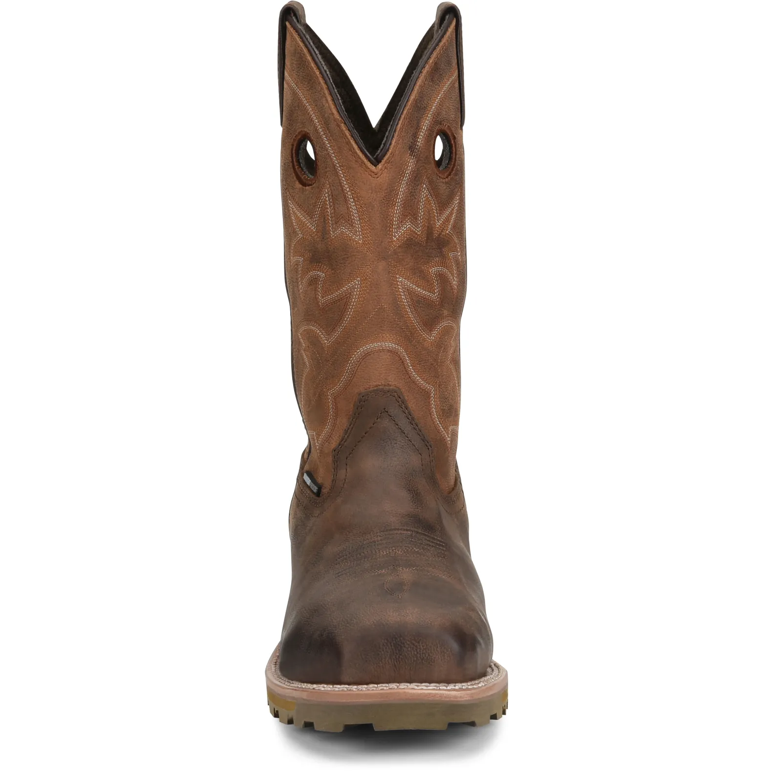Double H Men's Abner 12" Sqr Toe Waterproof Western Work Boot - Brown - DH4353
