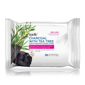 epielle Charcoal w/ Tea Tree Make-Up Remover Cleansing Tissues | 30ct