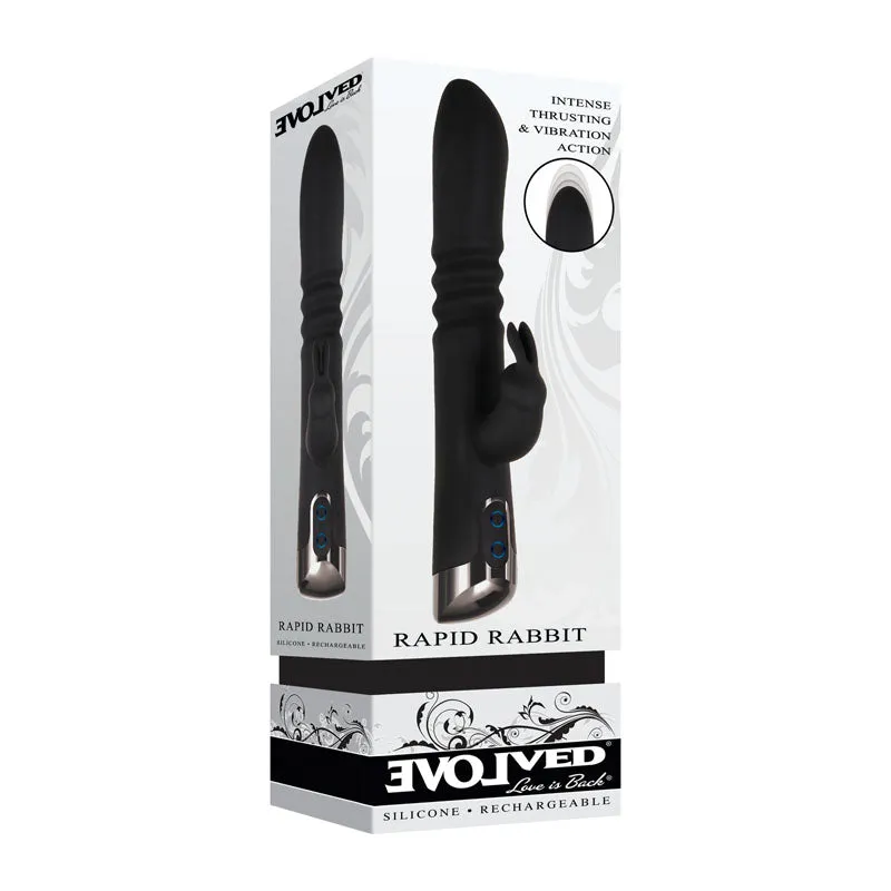 Evolved Rapid Thrusting Rabbit Vibrator - Black