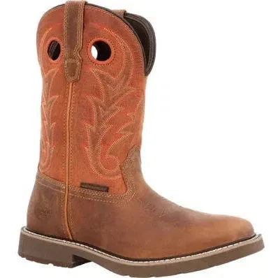 Georgia Men's Core 37 11" Soft Toe WP Western Work Boot- Brown- GB00693