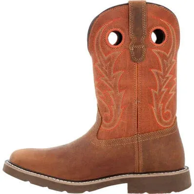 Georgia Men's Core 37 11" Soft Toe WP Western Work Boot- Brown- GB00693