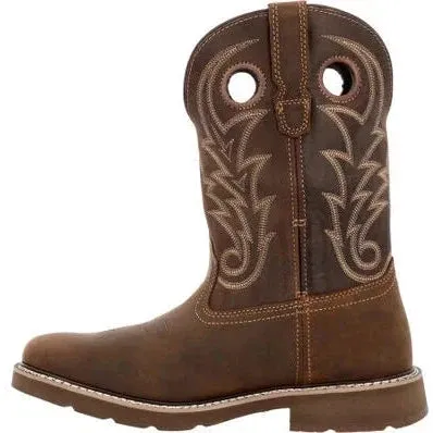 Georgia Men's Core 37 11" Steel Toe WP Western Work Boot- Brown- GB00692