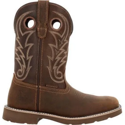 Georgia Men's Core 37 11" Steel Toe WP Western Work Boot- Brown- GB00692