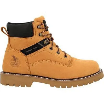 Georgia Men's Core 37 6" Steel Toe Waterproof Lace-Up Work Boot Wheat- GB00673