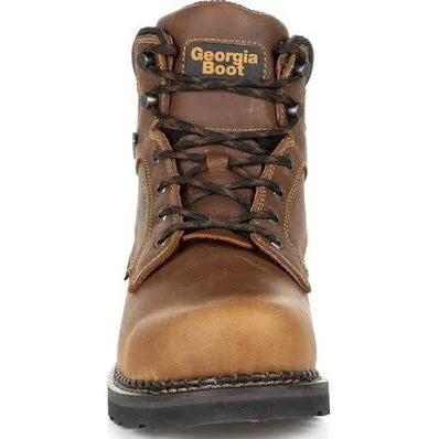 Georgia Men's Giant Steel Toe Waterproof Met Guard Work Boot -Brown- GB00322
