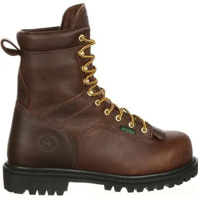 Georgia Men's Lace To Toe 8" Steel Toe Waterproof Work Boot- Chocolate- G8341