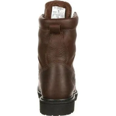 Georgia Men's Lace To Toe 8" Steel Toe Waterproof Work Boot- Chocolate- G8341
