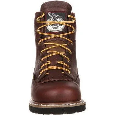 Georgia Men's Logger 6" Soft Toe Waterproof Lace-To-Toe Work Boot- Chocolate- GBOT052