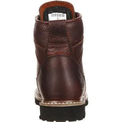 Georgia Men's Logger 6" Soft Toe Waterproof Lace-To-Toe Work Boot- Chocolate- GBOT052