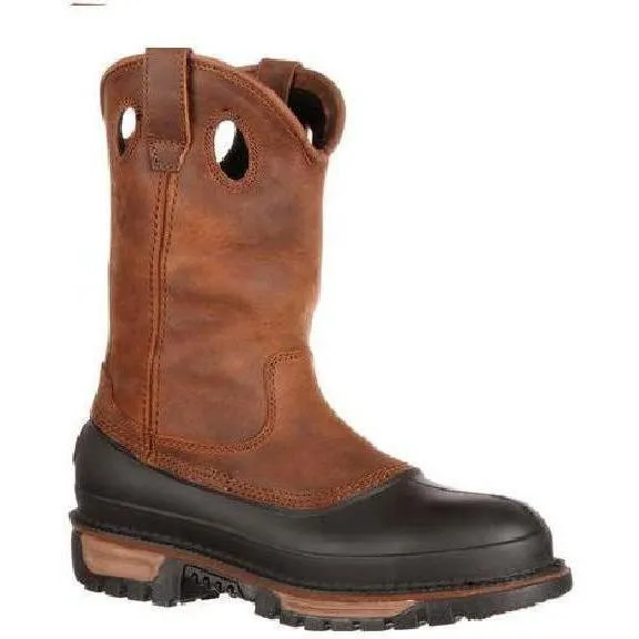 Georgia Men's Muddog Steel Toe Wellington Waterproof Work Boot - Brown - G5594