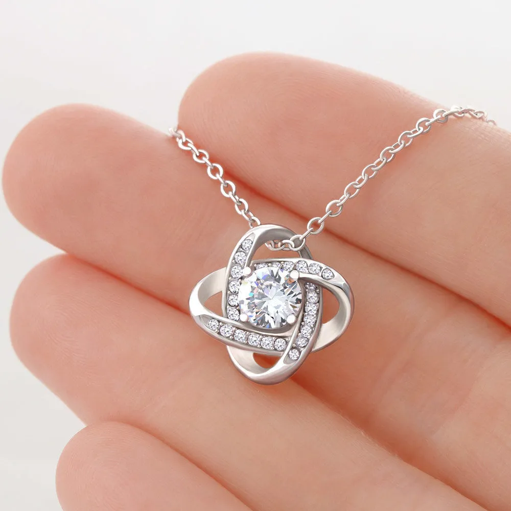 Gift For Daughter From Dad - Love Knot Necklace - My Daughter Wears Scrubs