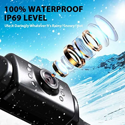 HD eRapta ERT01 Backup Camera Rear View License Plate Reverse Camera Universal for Pickup Truck Car SUV 149° Perfect Angle Night Vision 9 Level Waterproof HD 720 Image 3.0 Generation