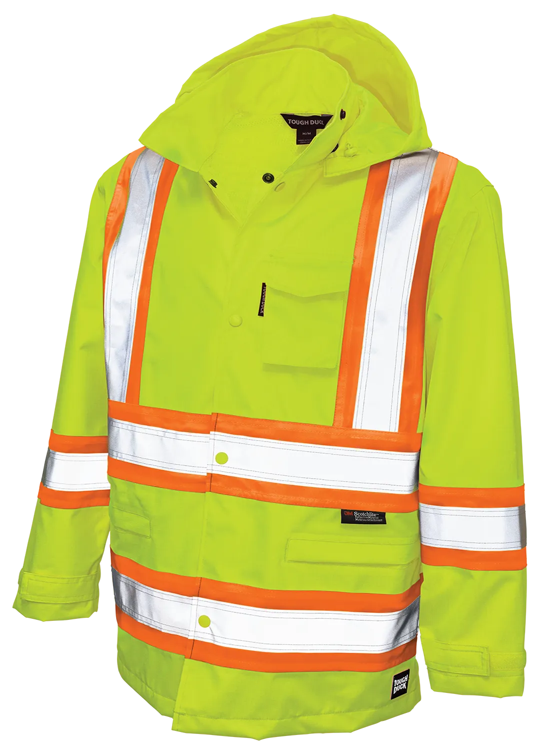 Hi-Vis Ripstop Safety Rain Jacket by Tough Duck - Style S372
