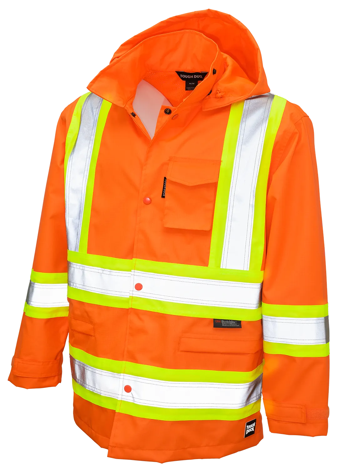 Hi-Vis Ripstop Safety Rain Jacket by Tough Duck - Style S372
