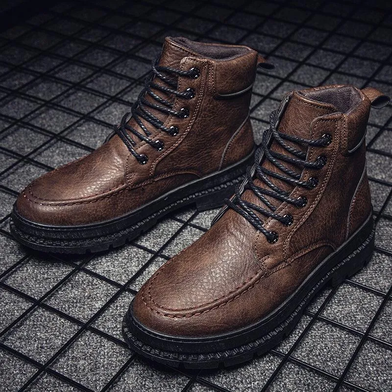 High-top Leather Shoes Men Work Boots Male Martin Boots Men Desert Boots Casual Men's Shoes