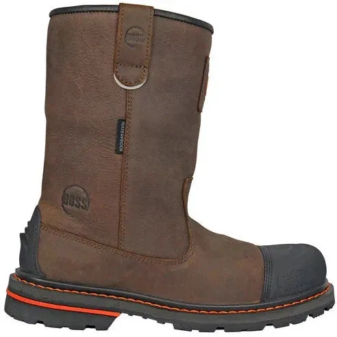 Hoss Men's Cartwright II Soft Toe Waterproof Wellington Work Boot - Brown 90216
