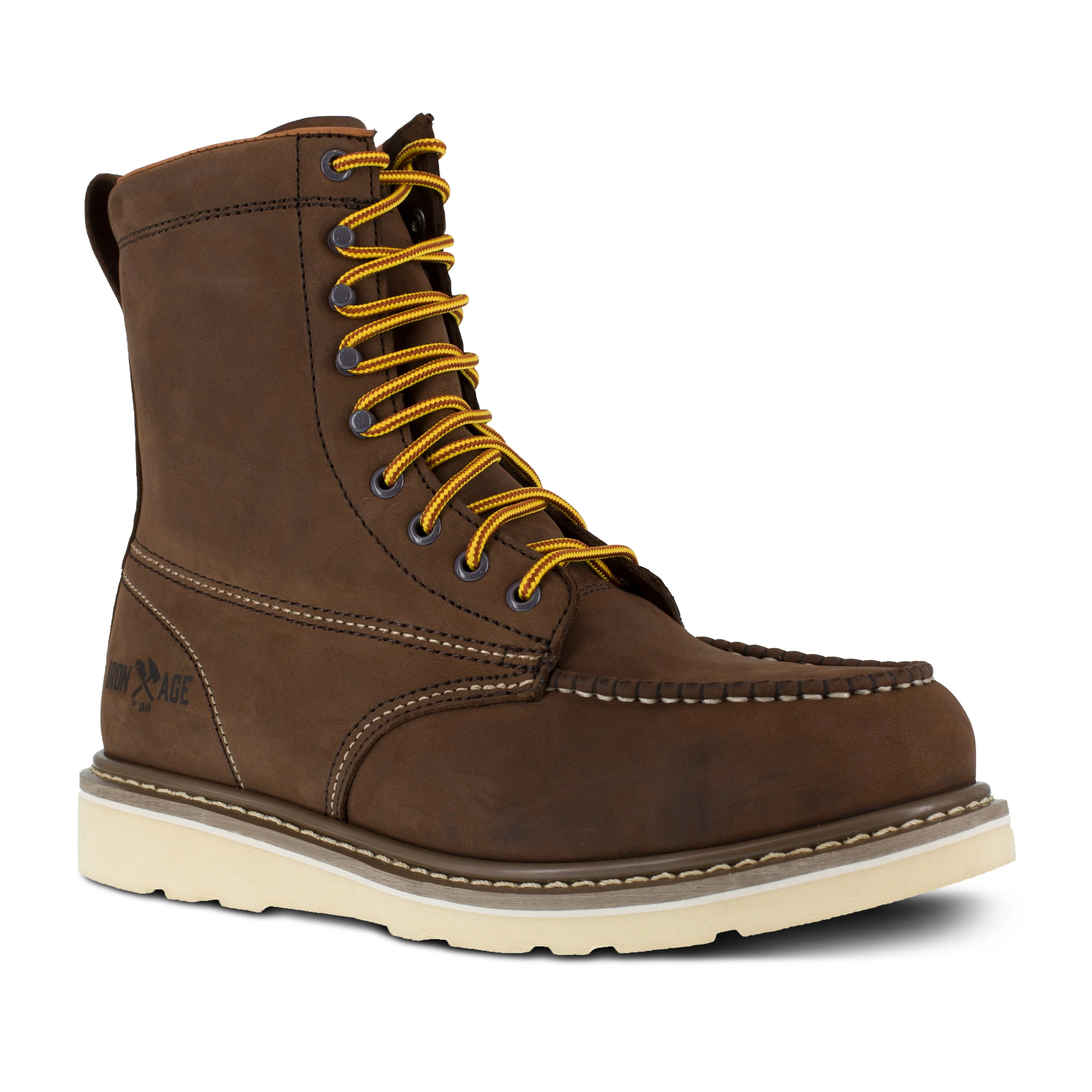 Iron Age Men's Reinforcer 8" Steel Toe Wedge Work Boot - Brown - IA5081