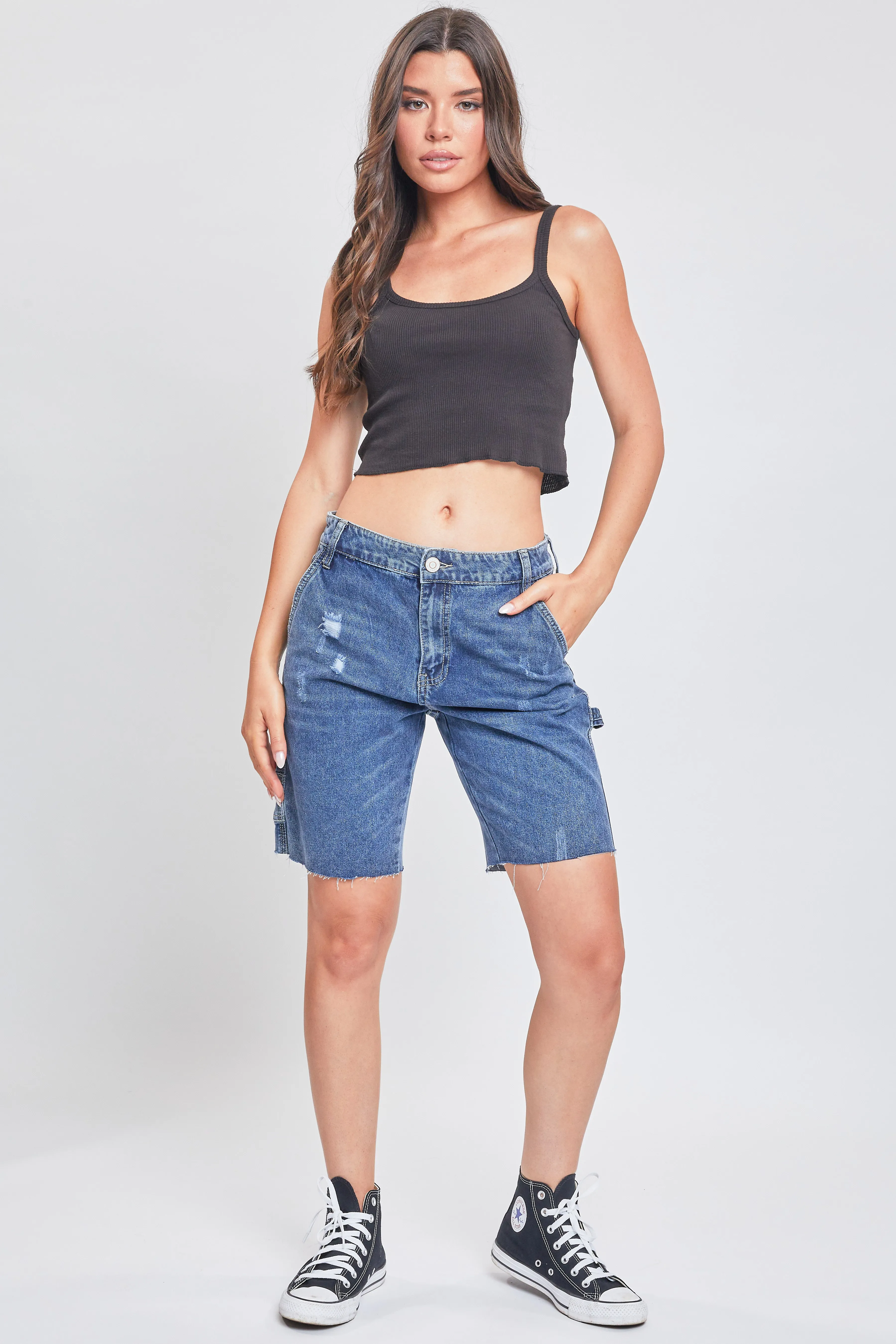 Junior High Rise Denim Carpenter Shorts, Pack of 12