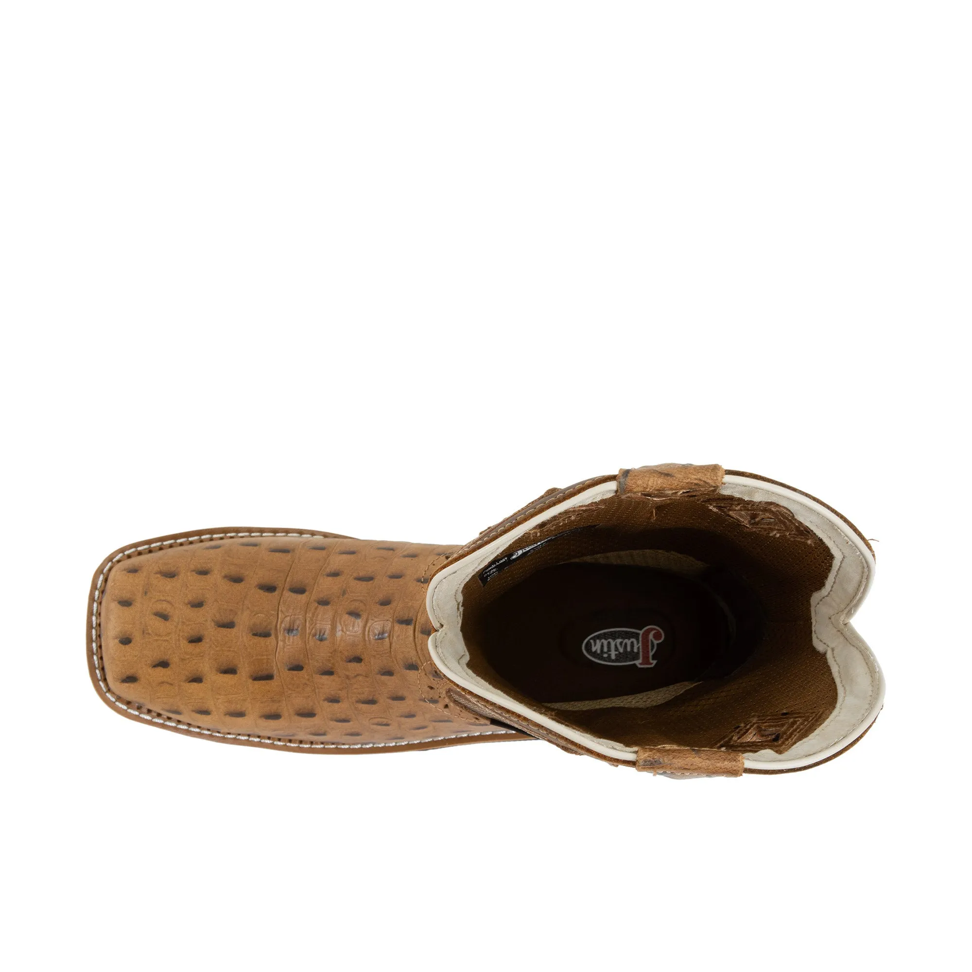 Justin Derrickman 12 Inch Composite Toe Caramel Croc Print