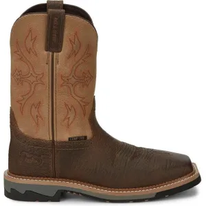 Justin Men's Bolt 11" Comp Toe WP Western Work Boot -Brown- SE4103